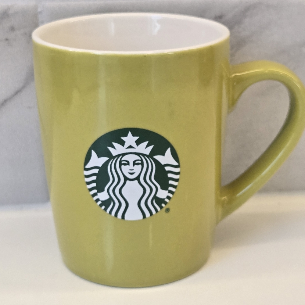 Starbucks Classic Lime Green 10oz Coffee Tea Mug Cup With Mermaid Logo - Picture 3 of 8